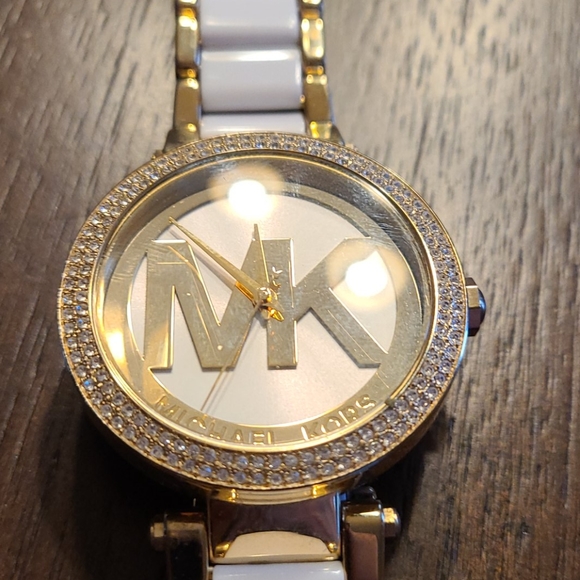 Michael Kors white enamel watch main image 6